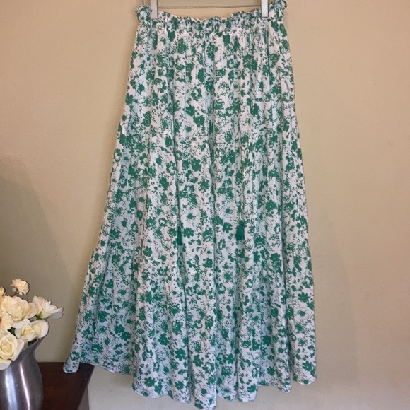 Aakaa Maxi Skirt Full A-Line Modest Cottagecore Tiered - Picture 6 of 6